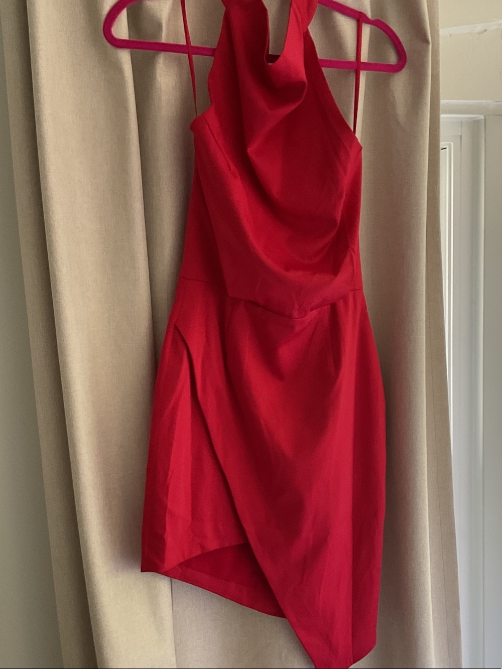 Elliatt One-Shoulder Red Draped Cocktail Dress